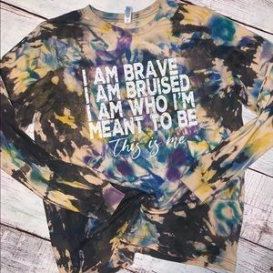 I Am Brave Bella Canvas Bleached Long sleeve